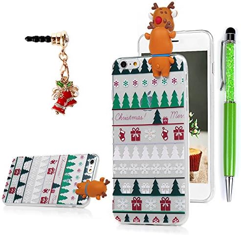 iPhone 6s Plus Christmas Case, iPhone 6 Plus Case, STXMALL Pattern Style Premium Slim Fit TPU Gel Rubber Cover Durable Protection Transparent Case with Bing Dust Plug for iPhone 6s Plus, iPhone 6 Plus 5.5 inch