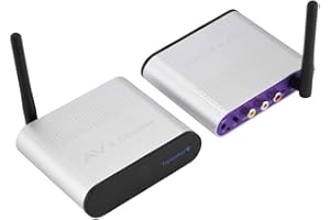 GARSENT Émetteur AV Audio sans Fil, 5,8GHz 300m Émetteur et Récepteur Audio/Vidéo sans Fil 8 Groupes AV Sender de Télévision pour DVD, DVR, Caméra de Surveillance, Boîtie TV,