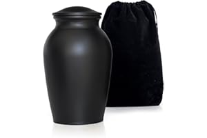 MAKEY'S Memorial Pet Cremation Urns for Dogs Ashes, Dog Keepsake Urns for Ashes, Black Pet Urn-Medium