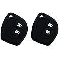 AUTOFRILL 2 Pcs Silicone Car Key Cover for Maruti Suzuki Baleno, Grand Vitara, XL6, Swift, Brezza, Ertiga, Dzire, Celerio, Ciaz, SX4, Ignis, S Presso, S Cross, Fronx 2 Button Key Cover (Black)