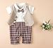 Baby Boy Wedding Christening Formal Birthday Party Tuxedo Suits Bodysuit Outfit Clothes (12-18 Months, Khaki)