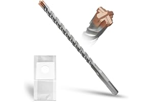 METOTY Foret SDS Plus 10 mm × 160 mm, avec 4 tranchants en carbure de tungstène, tête avec revêtement, foret à maçonnerie, foret à béton, pour pierre, béton, pierre naturelle, mur de brique