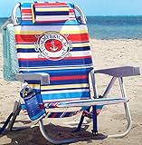 sillas de playa plegables leroy merlin Capacidad de peso: 136 kg. Tommy Bahama Silla de Playa Tipo Mochila Reclinan 5 Posiciones (Tropical Stripes)