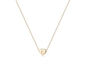 Jenosy Tiny Gold Initial Heart Necklace 18K Gold Plated Handmade Clavicle Chain Necklace Dainty Personalized Letter Heart Choker Necklace A-Z Gifts for Women Girls Necklace Jewelry