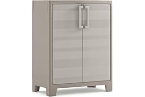 MONDO VIRO Armoire en résine de jardin Oliver avec étagères intérieures et pieds surélevés (basse - 80 x 44 cm 100 h)