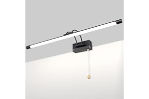 TYhogar Lámpara de Espejo Baño LED 60CM 12W 1320LM Aplique Espejo de Baño Luz Led para Espejo Con Interruptor y Brazo Doblado Giratorio Aplique De Pared para Espejo Gabinete Iluminación