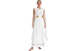 LiiYii Déguisement Romaine Costume Adulte Femme Robe Médiévale Déesse Grecque