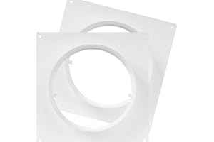 Repa Market 2-Pack 6" Inch / 150mm Duct Connector Flange - Plastic Straight, Flexible Pipe/Hose Adapter for Heating Cooling - Inlet Outlet Ventilation System - Ducting Coupling Wall Plate