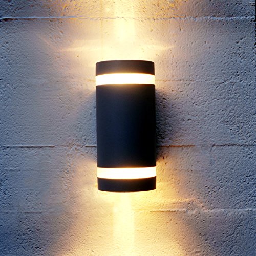 Eco Light Moderne Außenwandleuchte Focus Up- und Downlight, Fassung GU10, IP44 6040 GR - 4