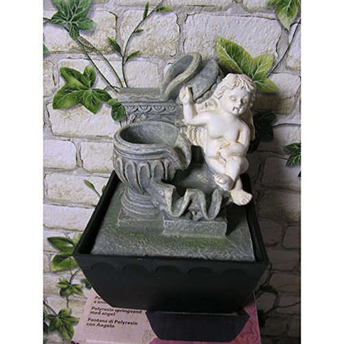 Zimmerbrunnnen Engel mit LED Beleuchtung 18cm Luftbefeuchter Deko 3 Designs Auswahl Design 1 - 5