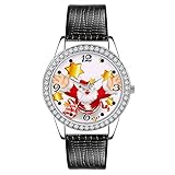 TianWlio Armbanduhren Damen Mode Frauen Watch Christmas Leder Band Analog Quarz Vogue Armbanduhren Geschenk