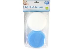 RSW INTERNATIONAL First Steps Pack of 2 Baby Bath Sponges - Soft & Gentle - 2 Round