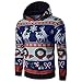 Produktbild FORH Herren Weihnachten Langarmshirt Sweatshirt Niedlich Elche 3D Weihnachts Muster Drucken T-Shirt Blusen Herbst Winter warme Rundhals Pullover Sweatshirt Tops (Blau Kapuzenpullover, M)