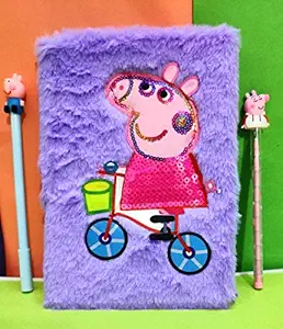 KIDOS JOY Funky ?? Plush furr Diary with Pen & Pencil for Cartoon Lover/ School Supply Set/ Birthday Festival Gifting Option/ Best for Boys and Girls ( Pcs- 1 Assorted Colour )