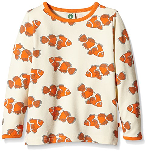 Smafolk Baby-Boys Long Sleeve Fish Animal Print Shirt, Off-White (Cream), 18-24 Months (Manufacturer Size:2-3 Years)