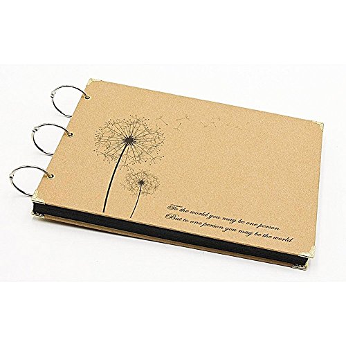 Fotoalbum Spiralalbum DIY Scrapbook Designalbum mit Bildausschnitt 60 Seiten 27×18.5cm (Löwenzahn) - 3