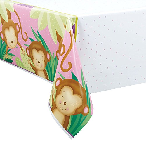 Tischdecke für Babyparty, Affenmotiv, aus Kunststoff, 2,1 x 1,4 m