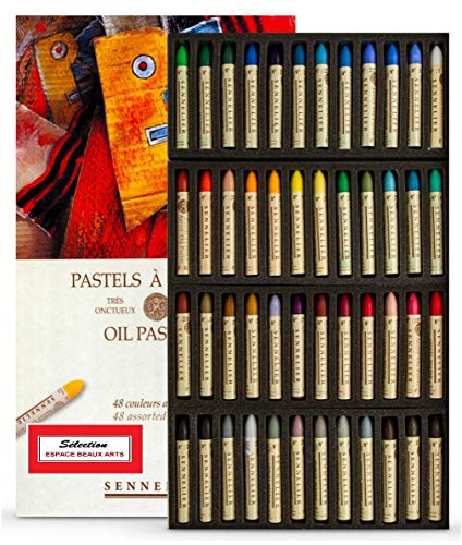 Sennelier Pastels Oil 48 Colors - Sennelier Senurie 48 aceite de conjunto de colores pastelArtistic Quality (France Import) MADE IN FRANCE,ESPACE BEAUX ARTS