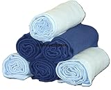 Mullwindel 6 St. bunt Stoffwindel Spucktuch 70x80 NEU 100% Baumwolle Spucktücher (3x Blau und 3x Dunkelblau)