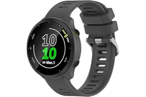 Kobmand Armband Kompatibel mit Garmin Forerunner 55,20mm Silikon Ersatz Uhrenarmband für Garmin Forerunner 55/Garmin Forerunner 158/Garmin Vivoactive 3/Forerunner 245/645 Music (Grau)