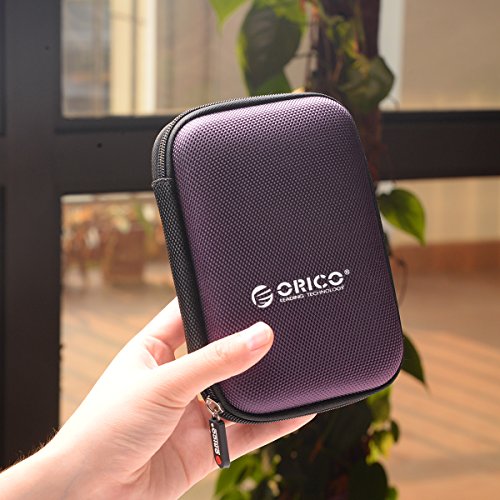 ORICO Festplattentasche Schutztasche Schutzbox für 2,5 Zoll externe tragbare Festplatten Western Digital WD Seagate Toshiba Samsung Intenso (2.5″, Lila) - 6