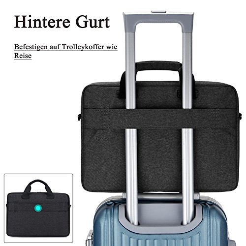 Laptop Tasche 15,6 Zoll, BRINCH stilvoll Nylon Laptop Messenger Bag Umhängetasche Schultertasche Aktentasche für 15-15,6 Zoll Laptop / Notebook / MacBook / Ultrabook / Chromebook Computers,Schwarz - 4