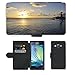 Produktbild PU Leder Wallet Case Folio Schutzhülle // M00158842 Sunset Dom Rep Sea Blue Water // Samsung Galaxy A3 SM-A300 (not fit S3)