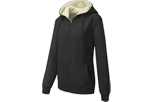 MOVE BEYOND Sweatjacke Damen mit Kapuze Zipper Hoodie Fleecejacke Gefüttert Warme Winterjacke mit Reißverschluss Kapuzenjacke