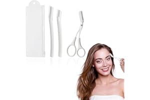 JYNXOR 3 tijeras de belleza para cejas, herramienta para recortar cejas y pestañas con peine y cepillo
