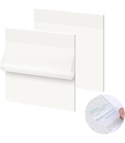 400 Notes Autocollantes Transparentes Réutilisables - Pour Bureau, École Ou Maison (4 Tailles)