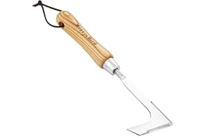 Berry&Bird Fugenkratzer, Unkrautkratzer aus Edelstahl, Unkrautmesser, Fugenreiniger, Fugenmesser mit Stiel aus Eschenholz zum Entfernen von Moos und Unkraut