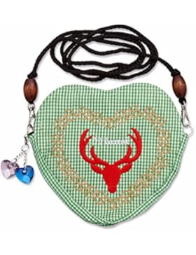Dirndltasche Trachtentasche Handtasche Kariert Oktoberfest Dirndl Tracht Damen Tasche Herz Charm Form Wiesn Mausi...
