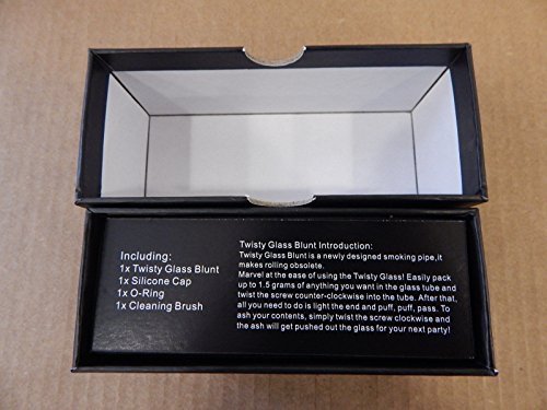 Twisty Glas Blunt, 7 Rohr Gold Farbe (mit Box inkl. Reinigungsbürste und Gummi Ende) - 6