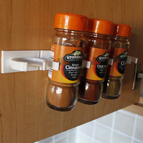 Kurtzy TM Kräuter- und Gewürzgläser Halterklips Set Regal Schrank –für 12 Gewürzgläser- Küchenhilfe - 3