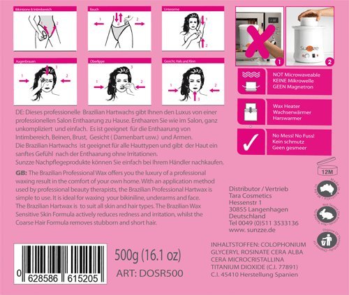 Brazilian Heißwachs Dose 500ml, Gratis 5 Spatel Intimenthaarung, Gesicht und Achseln - 9