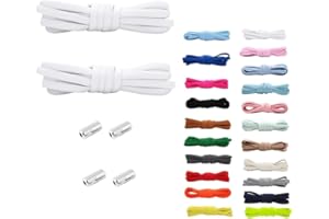 Rhys 2 Juegos Cordones Elásticos Sin Nudo con Hebilla Metal, Cordones Deportivos Ajustables, No es Necesario Atar Cordones de Zapatos, 100cm, para Adultos Niños