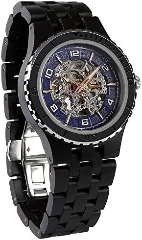 Wilds Wood Watches Premium Eco Self-Winding Wooden Wrist Watch For Men, Natural Durable Handcrafted Gift Idea for Him, Band Adjustment Tool Included …