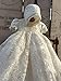dressvip White Lace Christening Gown with Matching Bonnet for Baby (0-3months)