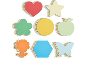 SOFPLATE 72 Stück 8 Stile Schmetterlings Bastelpapier Ausgeschnitten Blumen Papierausschnitte Bunt Blanko Rund Herz Stern Äpfel Sechseckig Pinnwand Gestanzt Für Schule Klassenzimmer Pinnwand DIY Baste