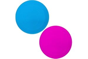 EQLEF Flying Disc Nicht rutschen Soft Silikon Spielzeug Eltern Kind Zeit Outdoor Sport 2 Stück (rot und blau)