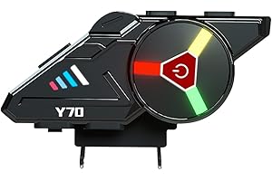 eppfun MT01 Casco Moto Bluetooth, Bluetooth 5.3 CVC Reduce El Ruido, para Motociclista, Esquiador Sistema Comunicación, Voz Siri,IP6 Impermeable, RGB LED