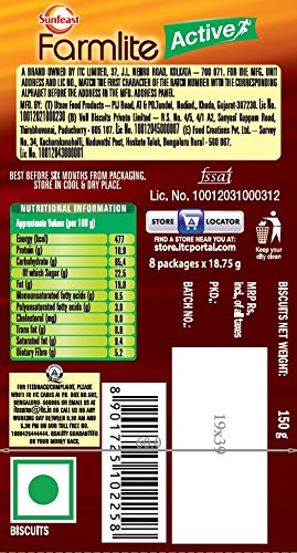 Sunfeast Farmlite Active Protein Power Biscuits, 150g