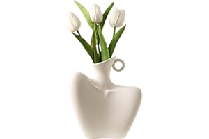 YIZZWTC Vaso a Forma di Corpo Donna, Vaso Corpo Femminile Bianco, Vasi Decorativo in Ceramica Bianco Moderno Minimalista per Soggiorno Camera da Letto Casa e Ufficio 21x18.5cm (Bianco Opaco)