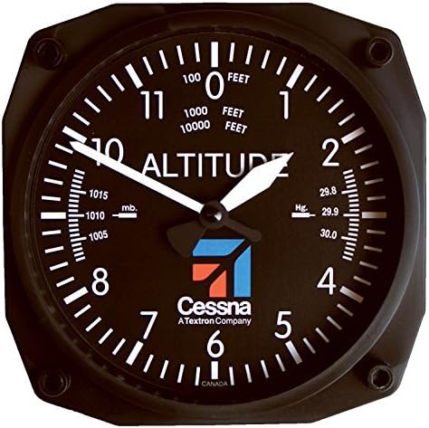 TrintecCessna Altimeter Clock 6.5 Square with Logo by Trintec
