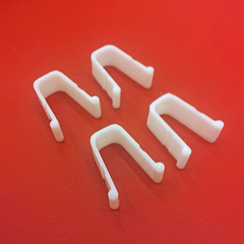 Easy-Shadow - 20 Stück Hochwertige Endfeststeller 10 x 12 mm Gardinen-Stopper Gardinenhaken Abschluss Innenlauf passend für Gardinenschienen Vorhangschienen Gardinenbretter Gardinen Laufschienen Deckenleiste - weiß