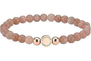 LIEBESKIND BERLIN Damen Beads Armband – Armschmuck aus Edelstahl und Halbedelsteinen - Schmuckstück und Talisman zugleich – elastisch, handgefertigt, modisch, vielseitig kombinierbar