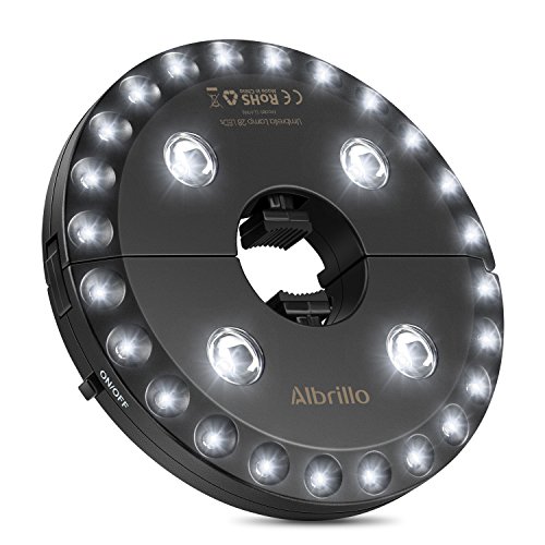 Albrillo 28 LEDs kabellose Sonnenschirmbeleuchtung Sonnenschirm Lampe 3 Modi für Garten Camping Außen
