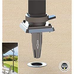 GARD & ROCK - PIED pour PARASOL DÉPORTÉ, amovible en aluminium - Multi-terrains à insérer sur la base d'ancrage - Fixation amovible et sans encombrement