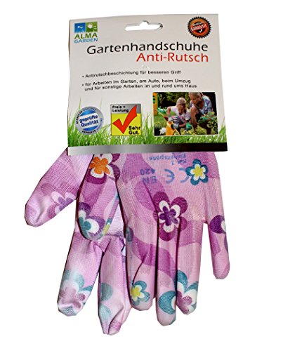 Preisvergleich Produktbild 2 Paar Gartenhandschuhe Anti Rutsch Flieder
