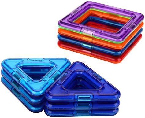 Magmagic Building Block Magnetic Toys, 10 Piece Supply Sets (6 Triangles and 4 Squares)